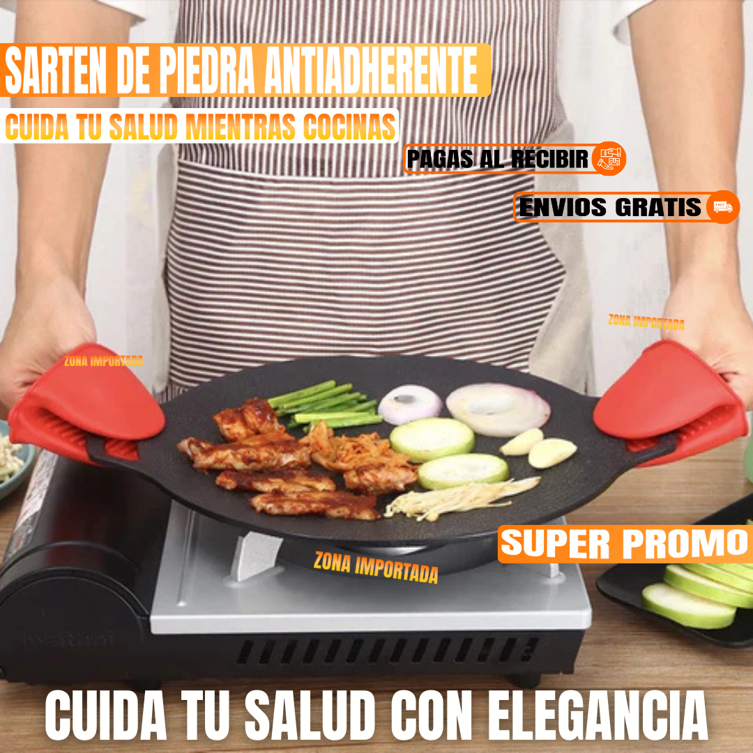 SARTEN DE PIEDRA ELECTRICO ANTIADHERENTE|CUIDA TU SALUD MIENTRAS COCINAS