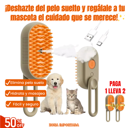 CEPILLO MASCOTA PETVAPORCARE | DESHAZTE DEL PELO SUELTO PAGA 1 LLEVA 2