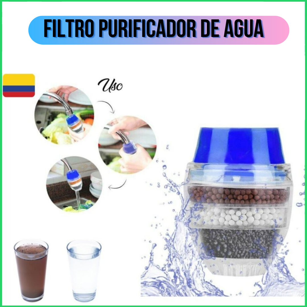 FILTRO PURIFICADOR DE AGUA PARA GRIFO (PAGUE 1 LLEVE 2)